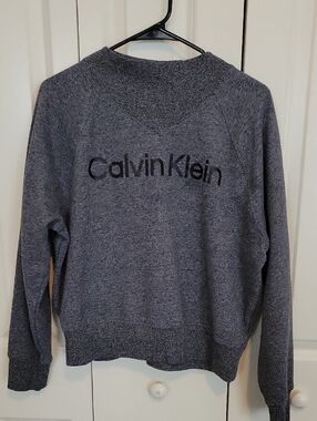 Calvin Klein Charcoal Gray Logo Crewneck Sweater